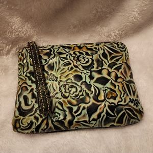 Patricia Nash Wristlet in Tooled Leather Turquoise Color - Beautiful and Unique